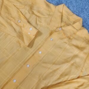 Tommy Bahama Shirt Mens XL 100% Linen Hawaiian Orange Camp Lightweight Beach‎